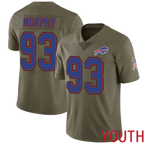 Youth Buffalo Bills #93 Trent Murphy Limited Olive 2017 Salute to Service NFL Jersey